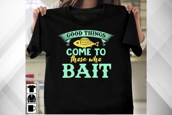 A Fishing-Themed Graphic for T-Shirts & Crafts