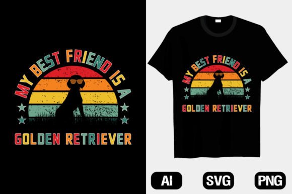 A Golden Retriever T-Shirt Graphic for Content Creators