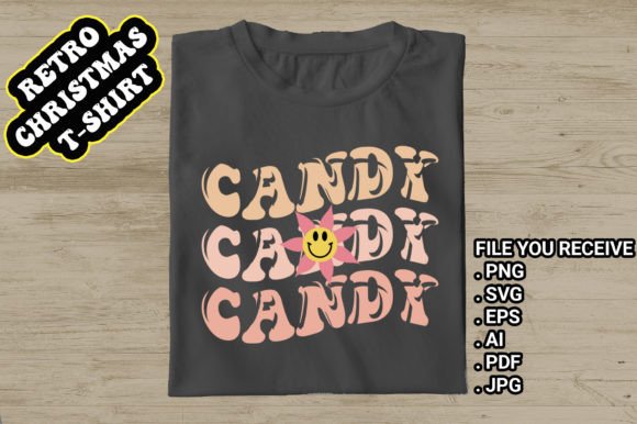 Candy Retro Christmas Graphics for T-Shirt Designs & Packaging