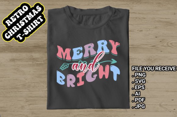 Evaluating the Merry and Bright Retro Christmas SVG for T-Shirt Designs