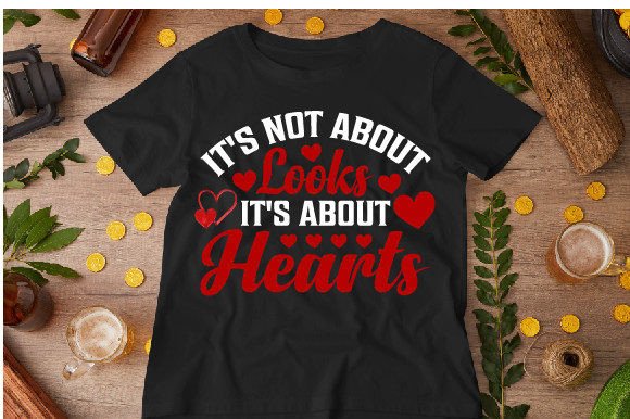 It's Not About Looks, It's About Hearts Graphics for T-Shirt Designs
