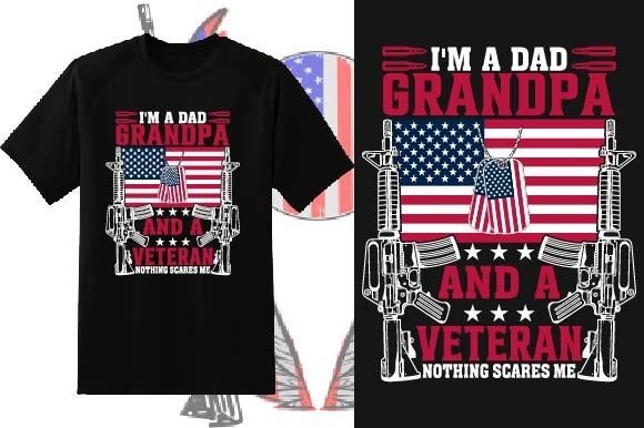 Nothing Scares Me Veteran T-Shirt Graphic for Merchandise